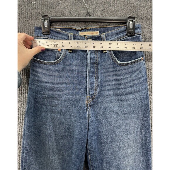 Levis Ribcage Straight Ankle Jeans Womens 27x29 Blue Button Fly High Rise Denim - Picture 8 of 12